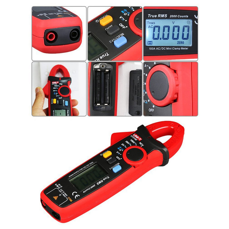UNI-T UT210E Pro Clampmetru digital AC DC Clești True RMS Ampermetru Multimetru Rezistență Tester de frecvență