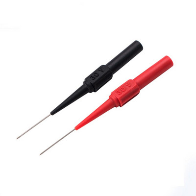 Jaunas 2gab izolētas caurduršanas adatas Nesagraujošas multimetra pārbaudes zondes sarkanas/melnas 30V-60V 4mm banānu spraudnim