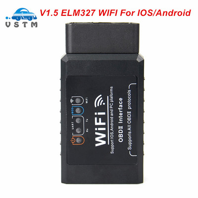 За Android/IOS ELM327 V1.5 WIFI OBD2 скенер ELM 327 V 1 5 wifi OBD 2 OBD2 Автомобилен диагностичен инструмент ODB2 OBDII четец на кодове