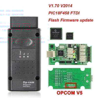 Actualizare firmware OPCOM V5 flash pentru Opel OP COM 1.70 OP-COM 1.99 PIC18F458 FIDI CAN BUS OBD OBD2 Scanner Auto Diagnostic Instrument