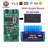 V1.5 ELM327 WIFI Bluetooth OBD 2 Scanner ELM327 WIFI 1.5 Mini Cititor de cod automat OBD2 OBDII Instrument de diagnosticare auto pentru iOS/Android/PC