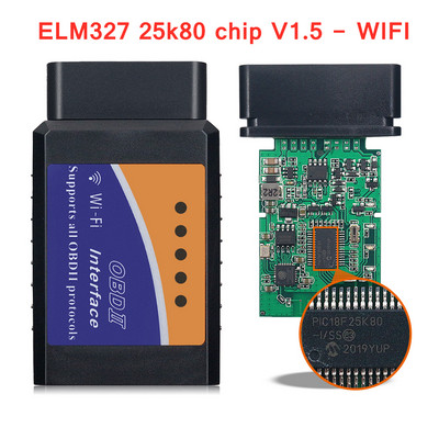 V1.5 ELM327 WIFI Bluetooth OBD 2 Scanner ELM327 WIFI 1.5 Mini Cititor de cod automat OBD2 OBDII Instrument de diagnosticare auto pentru iOS/Android/PC