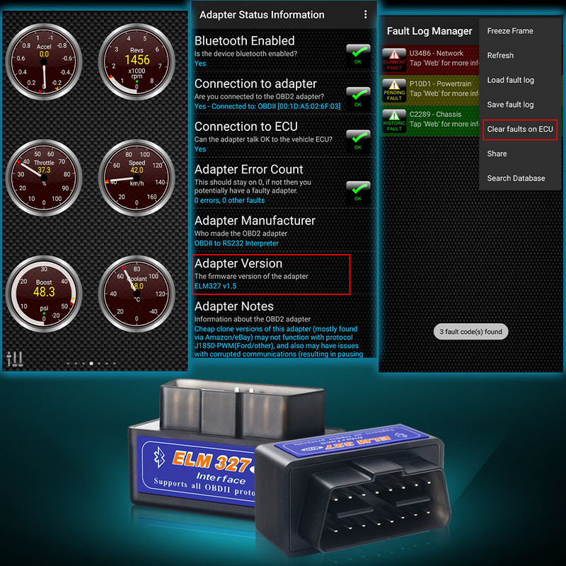 OBDII diagnostikaskanner ELM327 PIC18F25K80 Bluetooth V1.5 kiip OBD2 koodilugeja ELM 327 V2.1 Bluetooth 25K80 Androidi/PC jaoks