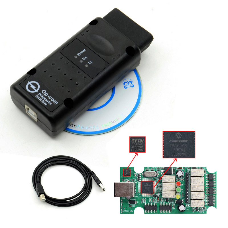 Profession 200603a 2021 OPCOM 1.95 PIC18F458 FTDI FT232RQ Cip pentru scaner de diagnosticare auto Opel OP-COM V2021 pentru mașini până în 2021