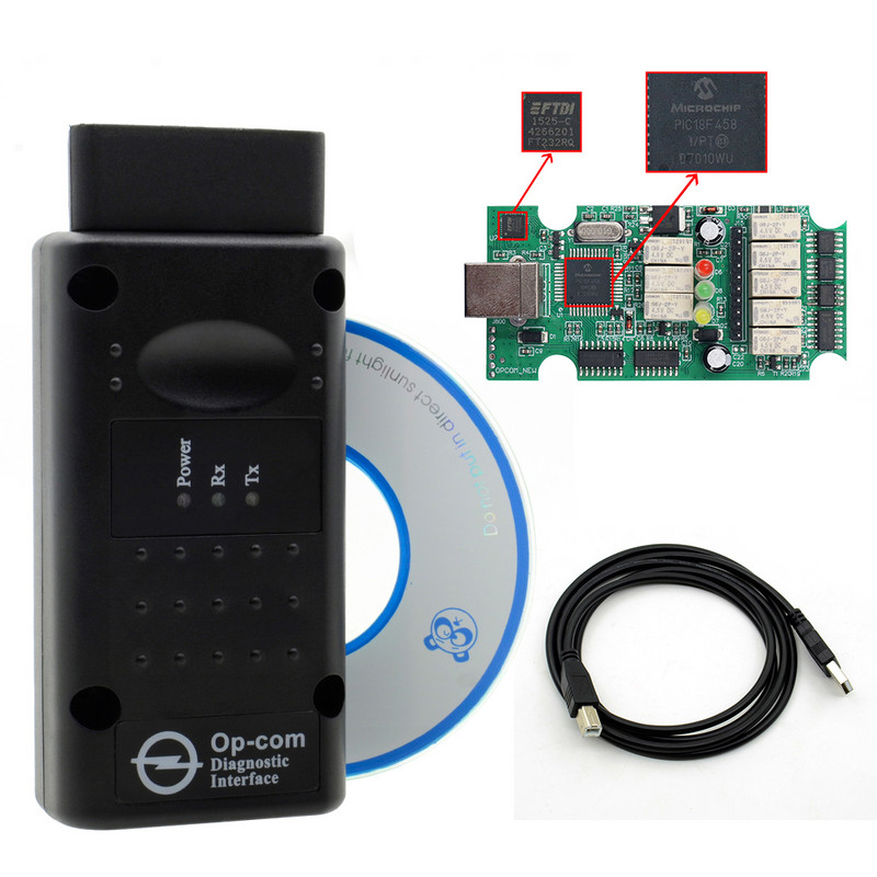 Profession 200603a 2021 OPCOM 1.95 PIC18F458 FTDI FT232RQ Cip pentru scaner de diagnosticare auto Opel OP-COM V2021 pentru mașini până în 2021