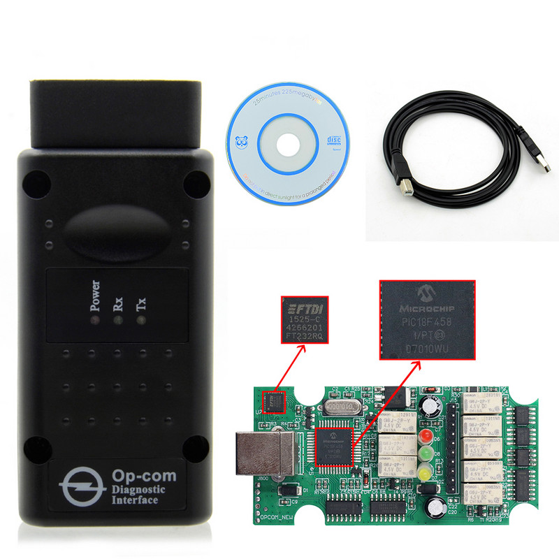 Profession 200603a 2021 OPCOM 1.95 PIC18F458 FTDI FT232RQ Cip pentru scaner de diagnosticare auto Opel OP-COM V2021 pentru mașini până în 2021