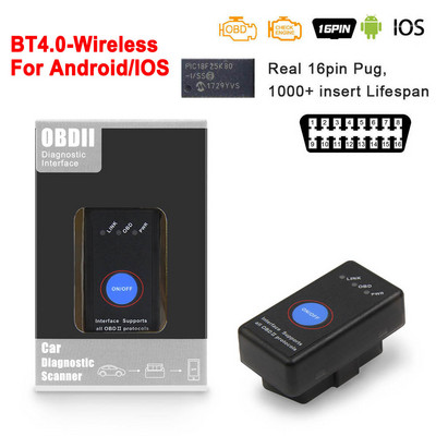 ELM327 V1.5 PIC18F25K80 WIFI pentru IOS/Android OBDII OBD2 BT4.0-Wireless OBD 2 Scanner pentru instrumente de diagnosticare auto ELM 327 V 1 5