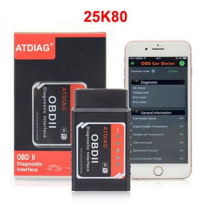 ELM327 Bluetooth ELM 327 PIC18F25K80 Versiunea 1.5 OBD2 / OBDII pentru scaner de coduri auto Android Torque