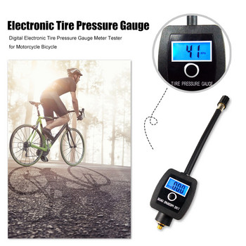 Цифров електронен манометър за измерване на налягането в гумите Тестер за мотоциклет велосипед Електронен манометър за гуми