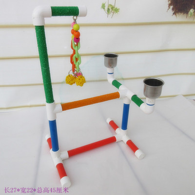 Bird PVC Perch Platform Training Stands Perches Playstand Playgound Стояща играчка с хранилки за Macaw Cockatoo African Grey