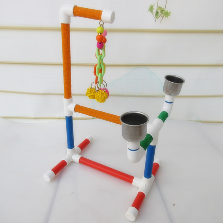 Lindude PVC ahvenate platvorm treeningstendid Ahvenad Mängualus Mänguväljak Söötjatega mänguasi Macaw Cockatoo African Grey jaoks