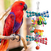 Εξαιρετικό παιχνίδι αναρρίχησης παπαγάλου Mini Bell Σχεδιασμός Ελαφρύ παιχνίδι κρεμαστού για πουλί Χειροποίητο φυσικό παιχνίδι μασήματος παπαγάλου πουλιών
