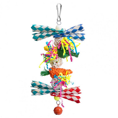 Εξαιρετικό παιχνίδι αναρρίχησης παπαγάλου Mini Bell Σχεδιασμός Ελαφρύ παιχνίδι κρεμαστού για πουλί Χειροποίητο φυσικό παιχνίδι μασήματος παπαγάλου πουλιών