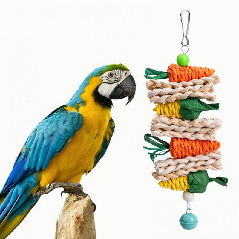 Εξαιρετικό παιχνίδι αναρρίχησης παπαγάλου Mini Bell Σχεδιασμός Ελαφρύ παιχνίδι κρεμαστού για πουλί Χειροποίητο φυσικό παιχνίδι μασήματος παπαγάλου πουλιών