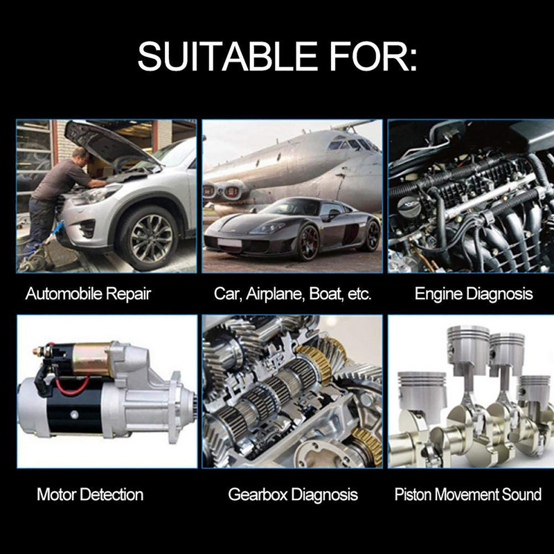 Profesionalus automatinio stetoskopo variklio diagnostikos įrankis Automobilio variklio stetoskopo aptikimo klausymosi įrankio bloko diagnostikos įrankis