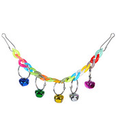 Jucărie cu clopot pentru papagal Jucărie cu mărgele multicolore pentru păsări Kit cu clopot suspendat Cușcă pentru papagal Jucării creative leagăn Păsări colorate care mestecă clopot suspendat