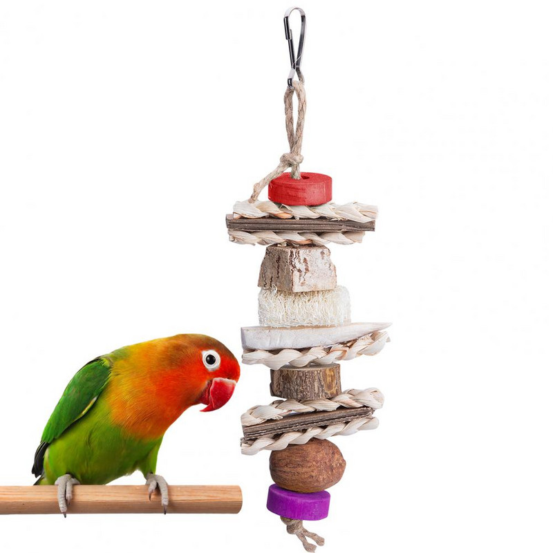 Jucărie de mestecat papagal pentru animale de companie pentru slefuirea dinților anti-zgârieturi pentru păsări medii