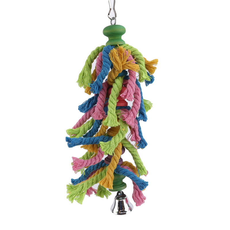 Jucărie pentru păsări agățată din lemn Cușcă pentru papagal Jucărie cu frânghie cilindră pentru hamster pentru papagal Produse pentru animale mici