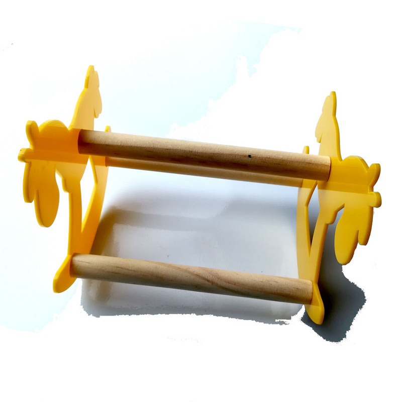 1 tk papagoi näriv mänguasja kiik akrüüljaam, seisev varraste kiiktool, kiik Lihtne lõbus puidust hobune