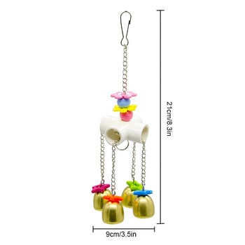 Parrot Toys Wind Chimes Играчка за птици Creative Interactive Parrot Ball Strings Pet Hanging Bells Christmas Decor Bird Cage Toy