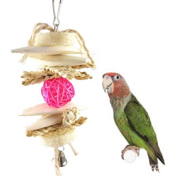 Parrot Toys For Large Birds Swing Toy Цветни дървени блокове Swing Loved Bunches Toys For Budgie Lovebirds Conures Birds Toy