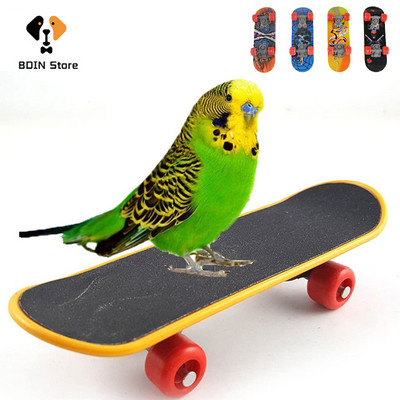 Мини скейтборд Bird Parrot Intelligence Toys Тренировъчен скейтборд за вълнисти папагалчета Cockatiel Lovebird Bird Grind Foot Toys