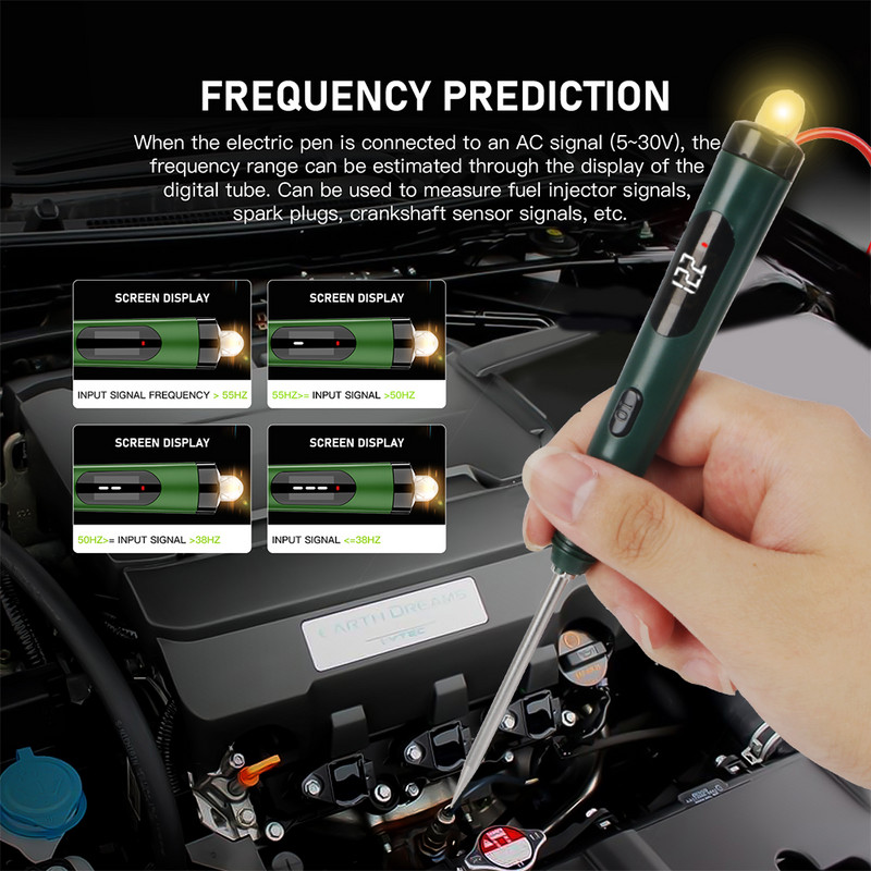 Universalus daugiafunkcis P50 elektros grandinės tikrinimo rašiklis 5–30 V automobilio testeris, teigiamos neigiamos galios detektoriaus linijos detektorius