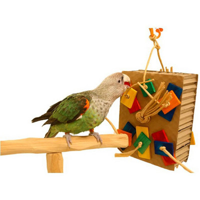 Jucărie pentru păsări Blocuri de construcție colorate Bloc mare de carton Leagăn din lemn de bambus Jucărie pentru papagal care mușcă Accesorii pentru colivie pentru păsări Accesorii pentru animale de companie