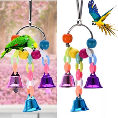 Parrots Toys Bird Accessories Beads Bell Pet Toy Swing Stand Budgie Chain Parakeet Cage Perch Pet Bird Parrot Chew Toy Supplies