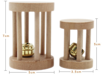 1 бр. Чисто нов дървен папагал играчки за дъвчене със звънец за птици Папагали Играчка за смилане Хамстер Дрънкалка Играчки за гризане за хамстер