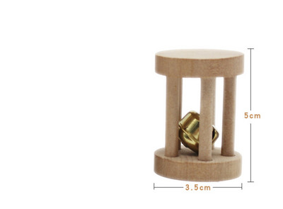 1 τεμάχιο ολοκαίνουργιο παπαγάλο ξύλου για μάσημα με καμπάνα για πουλιά Παπαγάλοι λείανση παιχνιδιών χάμστερ Rattle Gnaw Toys for Hamster