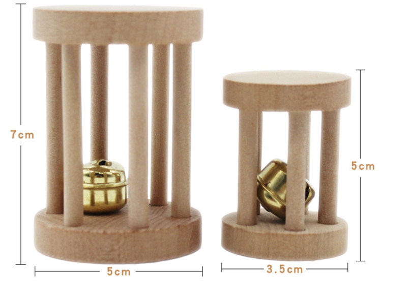 1 τεμάχιο ολοκαίνουργιο παπαγάλο ξύλου για μάσημα με καμπάνα για πουλιά Παπαγάλοι λείανση παιχνιδιών χάμστερ Rattle Gnaw Toys for Hamster