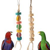 Παιχνίδια για Parrot Bird Budgie ξύλινο κλουβί Perch Swing Parakeet Παιχνίδια African Grey Αξεσουάρ parkiet vogel speelgoed
