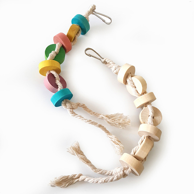 Παιχνίδια για Parrot Bird Budgie ξύλινο κλουβί Perch Swing Parakeet Παιχνίδια African Grey Αξεσουάρ parkiet vogel speelgoed