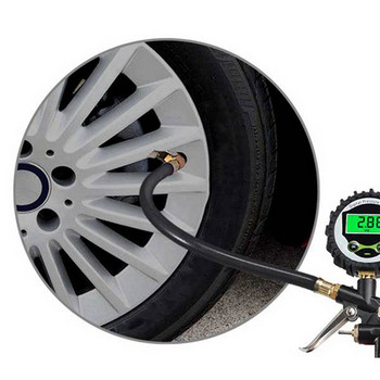 Автомобилен ЕС манометър за налягане на въздуха в гумите Тестер за автомобилни гуми Манометър за автомобилни гуми LCD дисплей с подсветка LED цифров