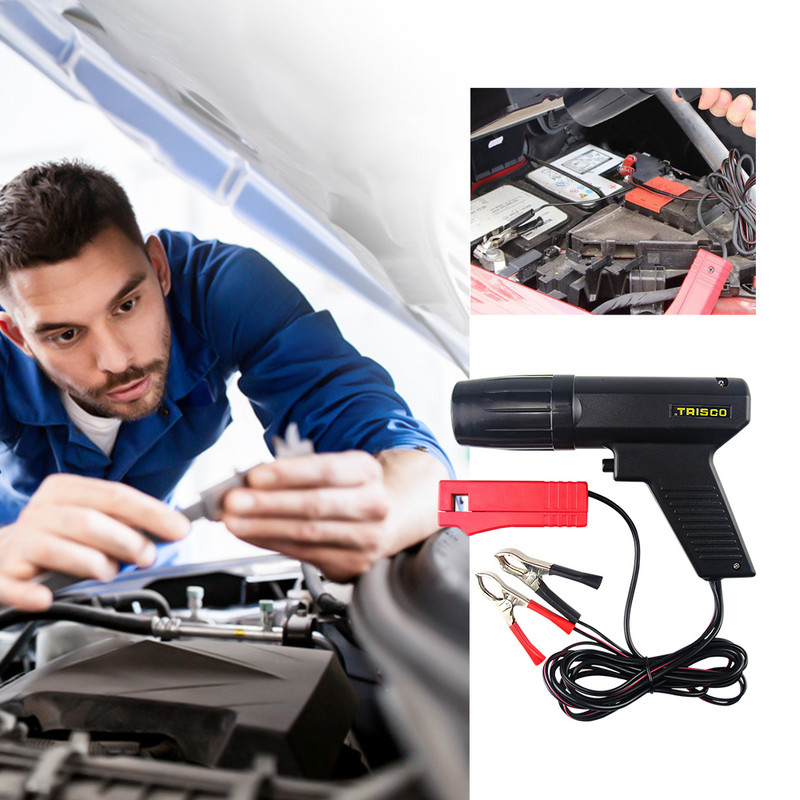 12V uždegimo paskirstymo šviesos blykstės lempos indukcinis benzininis variklis, skirtas automobilių motociklams jūrų auto diagnostikos įrankiai automobilių remonto įrankis