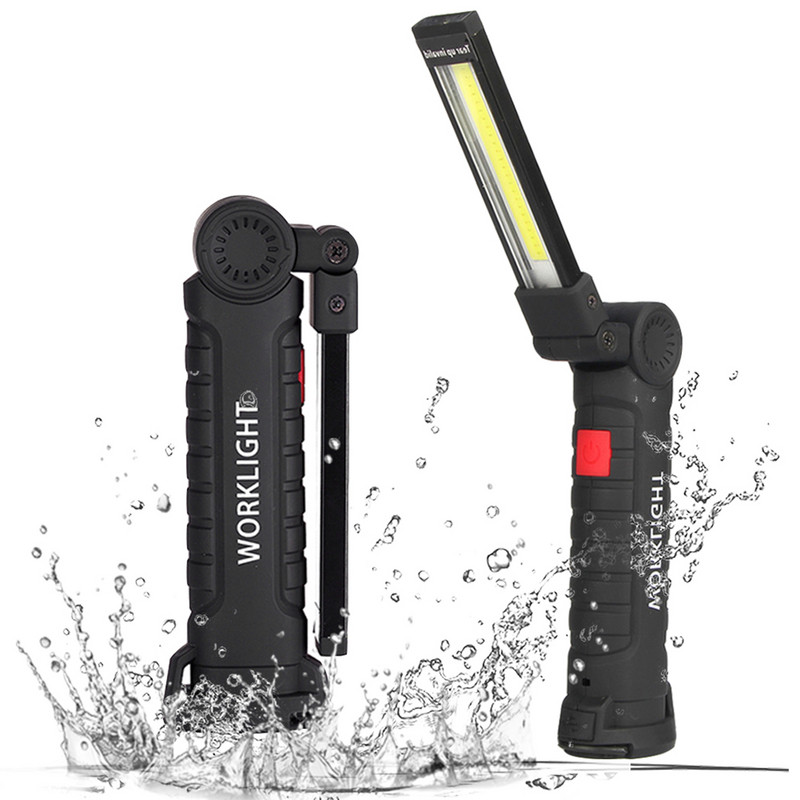 Automobilinis įkraunamas darbo žibintas su magnetiniu pagrindu sulankstomas automobilių remonto mašinos avarinis žibintas 5 režimų apšvietimas COB LED darbo žibintai