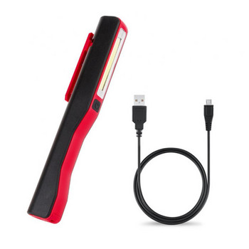 COB LED Light USB акумулаторна магнитна инспекция Работно джобно фенерче за писалка