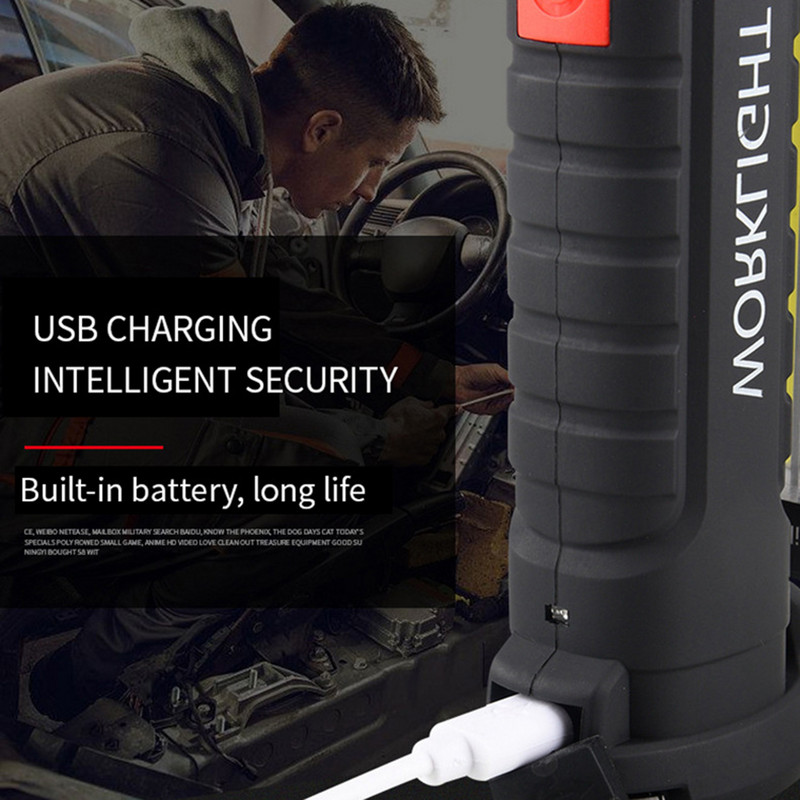 Taaslaetav töövalgusti Multifunktsionaalne laetav kokkupandav hädavalgusti magnetiga autoremondi käeshoitav töövalgusti remont