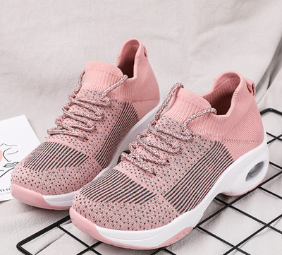 New model of women`s sneakers with an air chamber