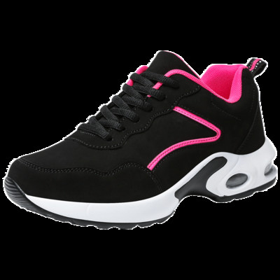 Women`s sneakers with an air chamber and laces suitable for sports