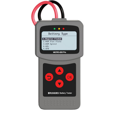 Micro-200 Pro automašīnu motociklu akumulatoru testeris 12/24v daudzvalodu digitālais akumulatoru sistēmas analizators motociklu automašīnu diagnostikas rīks