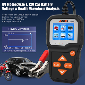 Ancel BA301 Car Battery Tester for 6V/12V Analyzer 100 to 2000 CCA Car Quick Cranking Charging Tester Battery Tool