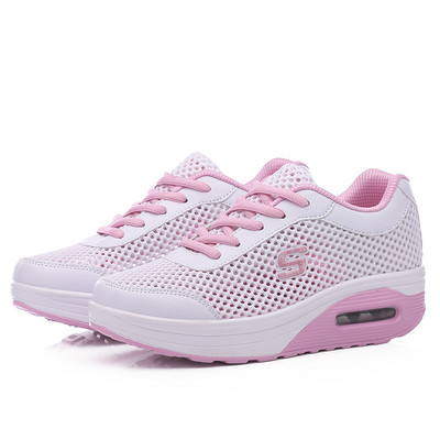 Sieviešu elpojošas šņorējamas kedas ar augstu zoli