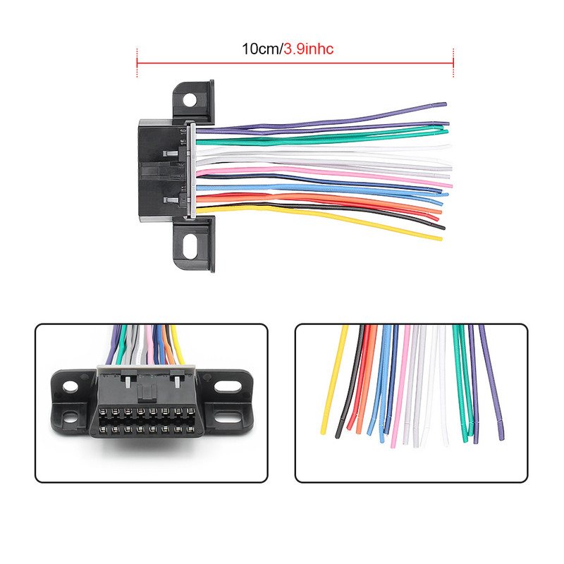 10/30 cm-es barkácsolás, 16 tűs J1962 OBD2 hosszabbító kábel VW/Toyota/honda női autó diagnosztikai gépkocsihoz, OBD 2 csatlakozó