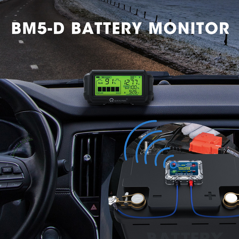 BM5-D Monitor baterie Tester profesional de stare a bateriei Analizor de baterie 12 V Starter Monitorizare baterie Instrument de testare a încărcării