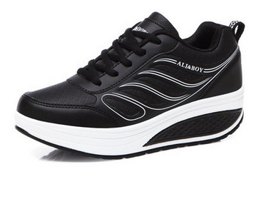 Pantofi de damă casual cu talpă înaltă cu șireturi