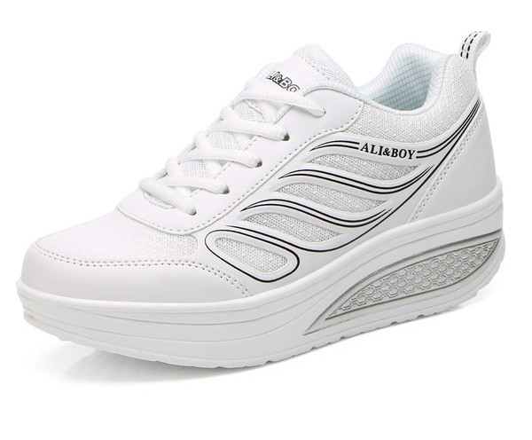 Pantofi de damă casual cu talpă înaltă cu șireturi