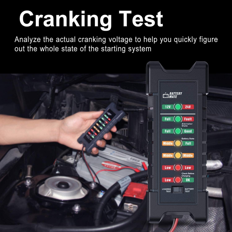 BM410 auto aku tester 12 V 24 V väntamine laadimisahela test generaator Sõiduki aku analüsaator Automaatne aku diagnostika tööriistad