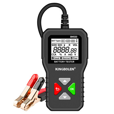 BM550 autoaku tester 6V 12V 24V 100-2000 CCA 2Ah-220Ah akusüsteem Tuvasta automaatne akuanalüsaator auto PK KW208 akutööriist